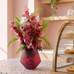 70cm Dark Pink Artificial Delphinium Flower Arrangement Pink Vase