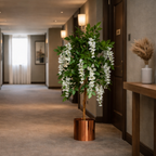 Artificial 130cm Luxury Wisteria Tree White Flowers Premium Range