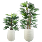 46cm x 40cm Mikos Extra Large Ridged Composite Planter Stone Colour
