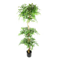 Artificial 180cm Twisted Fruticosa Ficus Tree Triple Ball Topiary