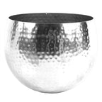 Leaf Large Planter 22 x 18cm Hammered Silver Colour Straight Edge