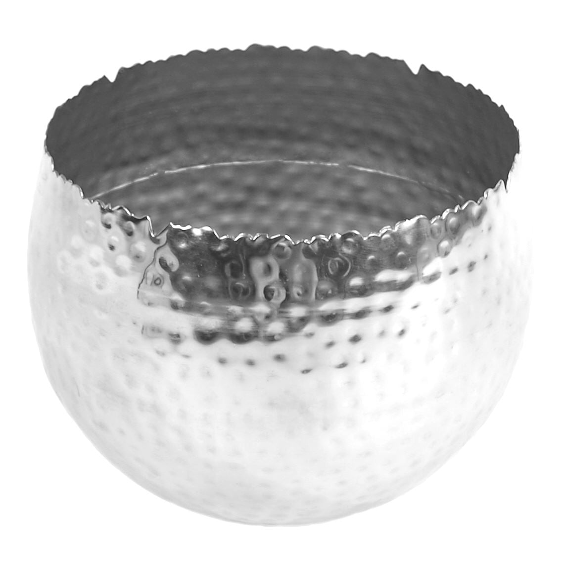 Leaf Large Planter 22 x 17cm Hammered Silver Colour Curvy Edge