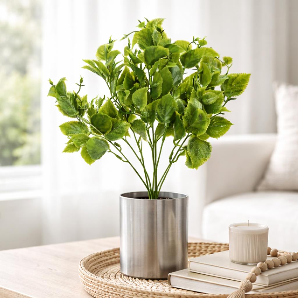 32cm Artificial Leafy Foliage Stem Plant Faux Green Decorative Fillers