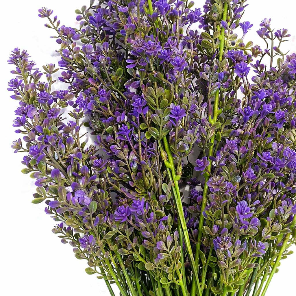 75cm Artificial Purple Heather Flower Bush Stem