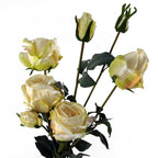 60cm Cream Rose Artificial Flowers Spray 4 Flowers 3 Buds