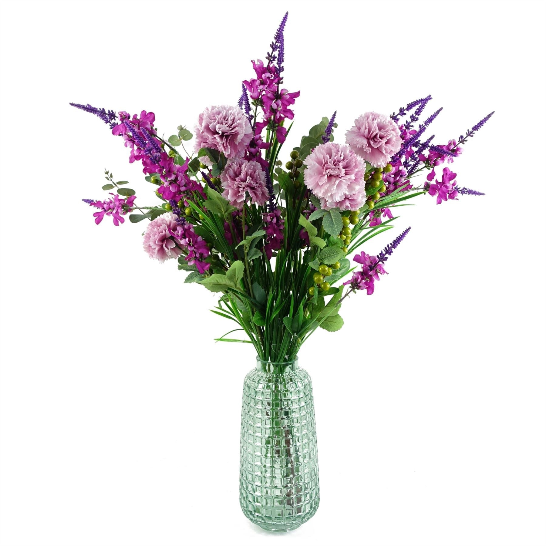70cm Pink Artificial Carnation Stem 4 Flowers