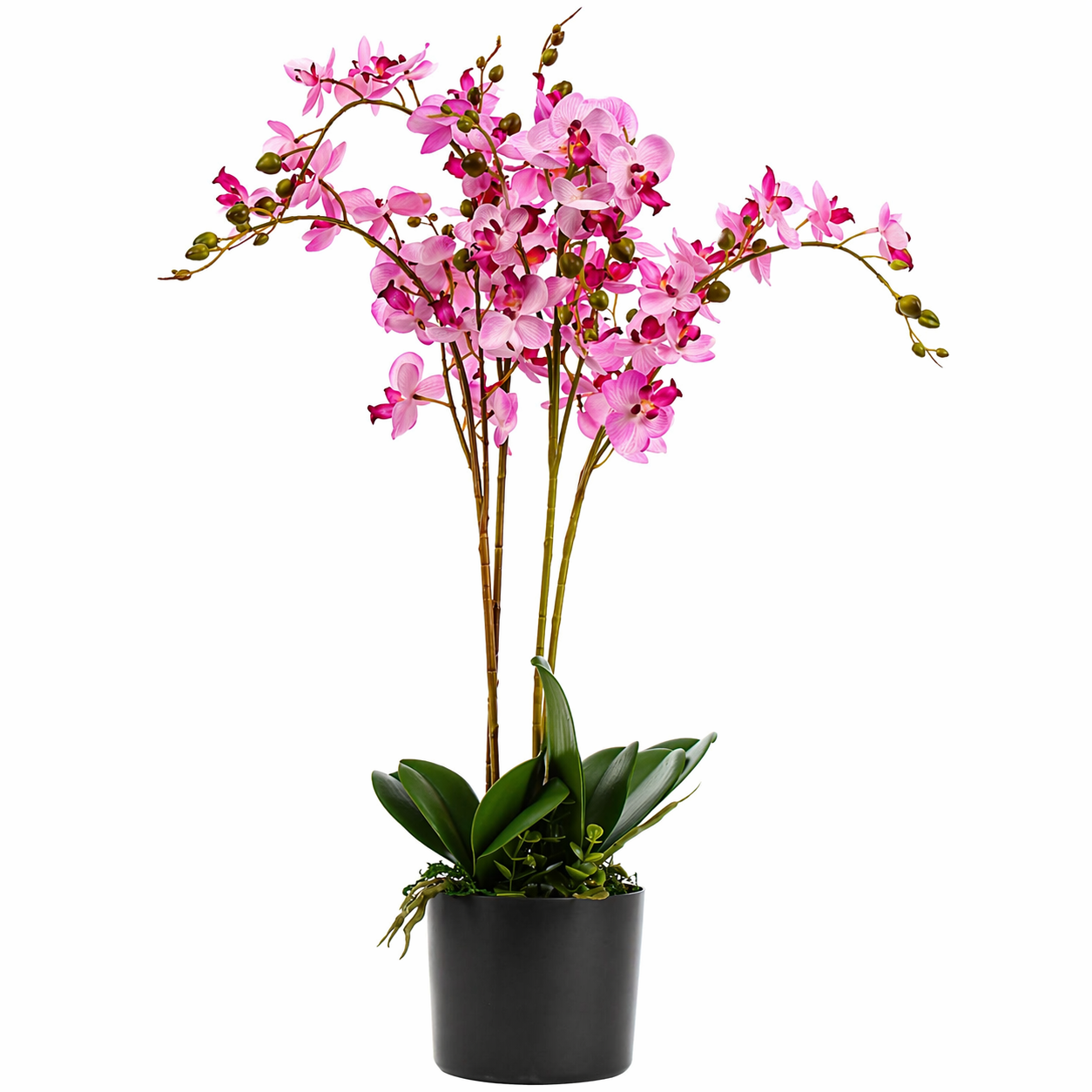 60cm Artificial Luxury Orchid Triple Stem Pink Realistic Plant