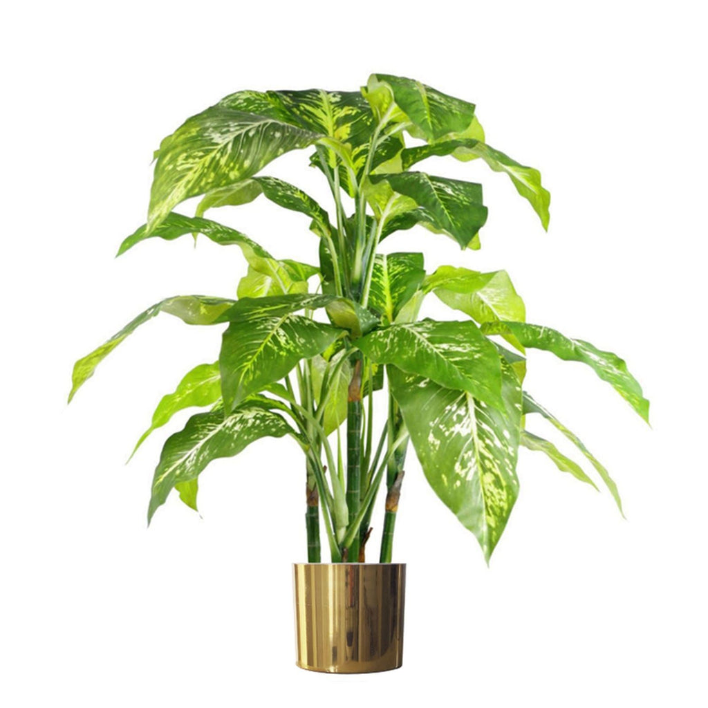 Leaf Planter Plant Pot with Polished Gold Finish 20 x 18cm GoldGold