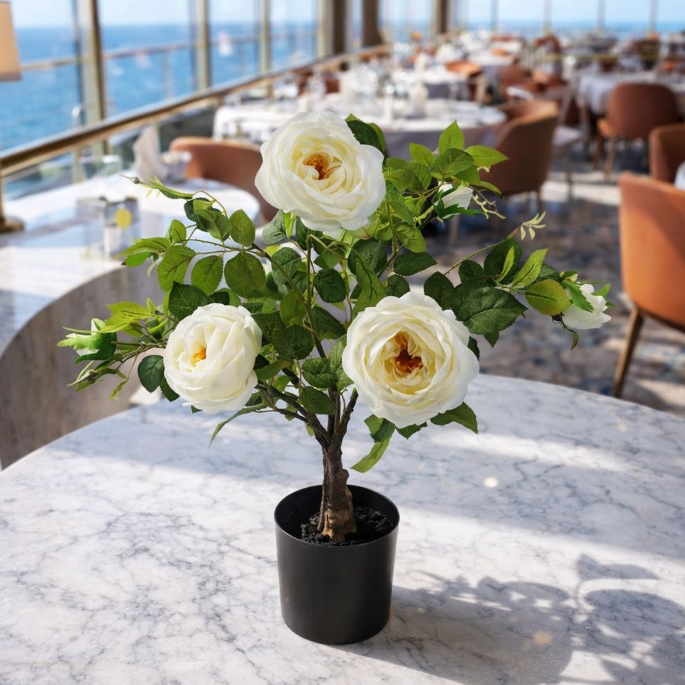 70cm White Camellia Rose Plant Artificial