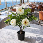 70cm White Camellia Rose Plant Artificial