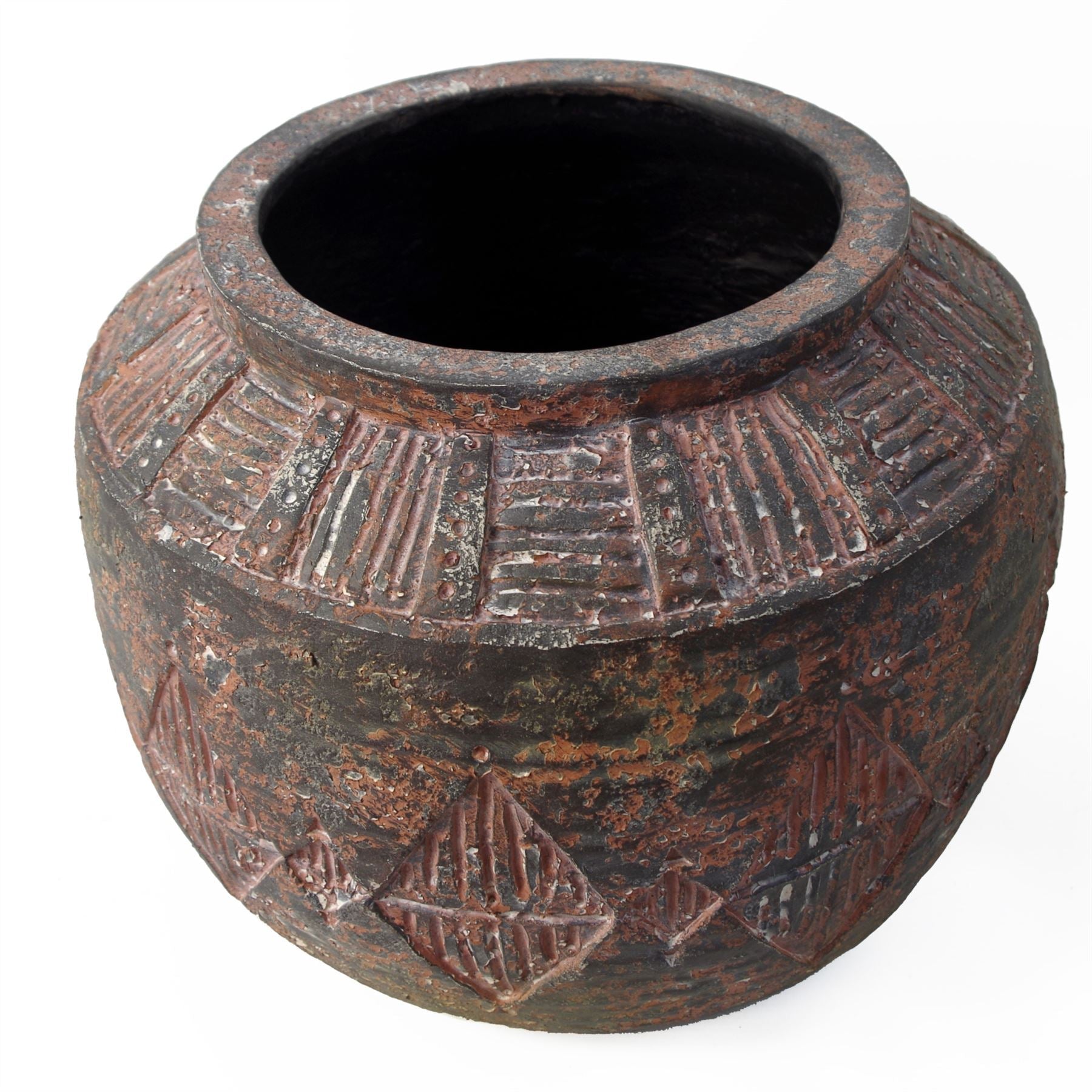 27cm x 36cm Aztec Diamond Large Planter BrownBrown