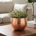Leaf Large Planter 22 x 18cm Hammered Copper Colour Straight Edge