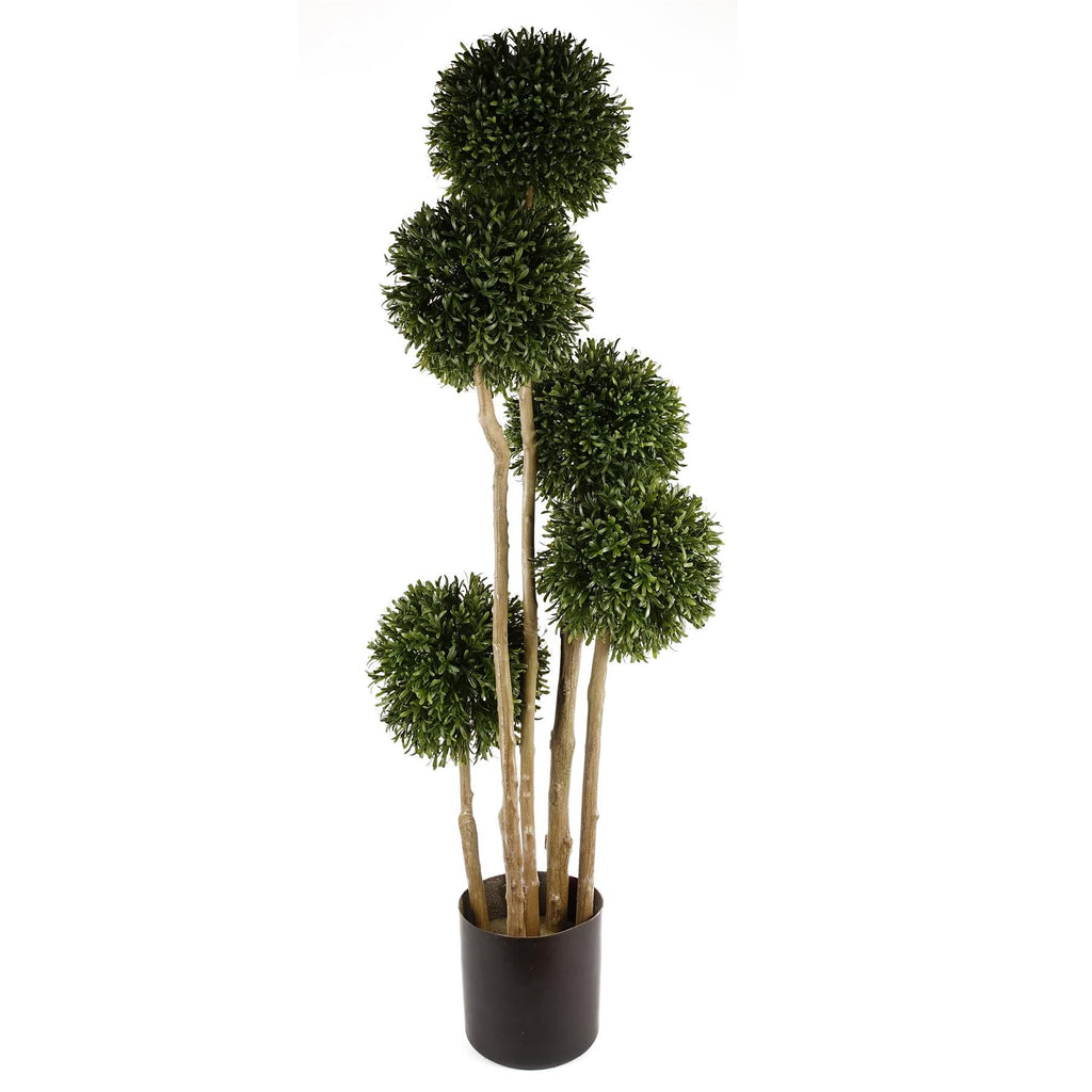 120cm Artificial UV Resistant Balls Topiary - Natural Trunk