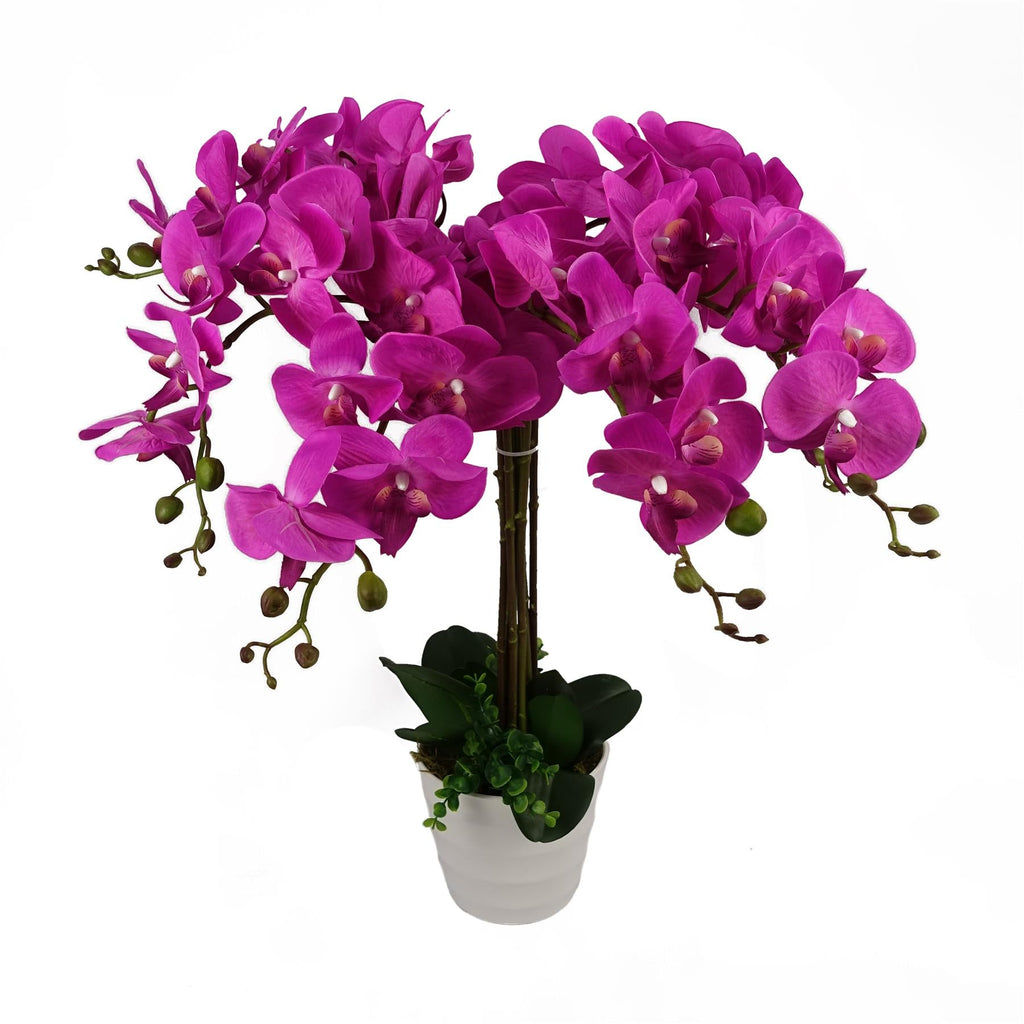 85cm Artificial Deluxe Bush Orchid Dark Pink