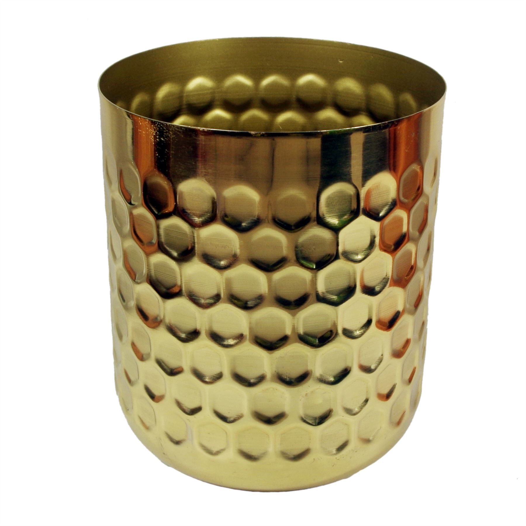 18cm Honeycomb Planter Gold x 15.5cm