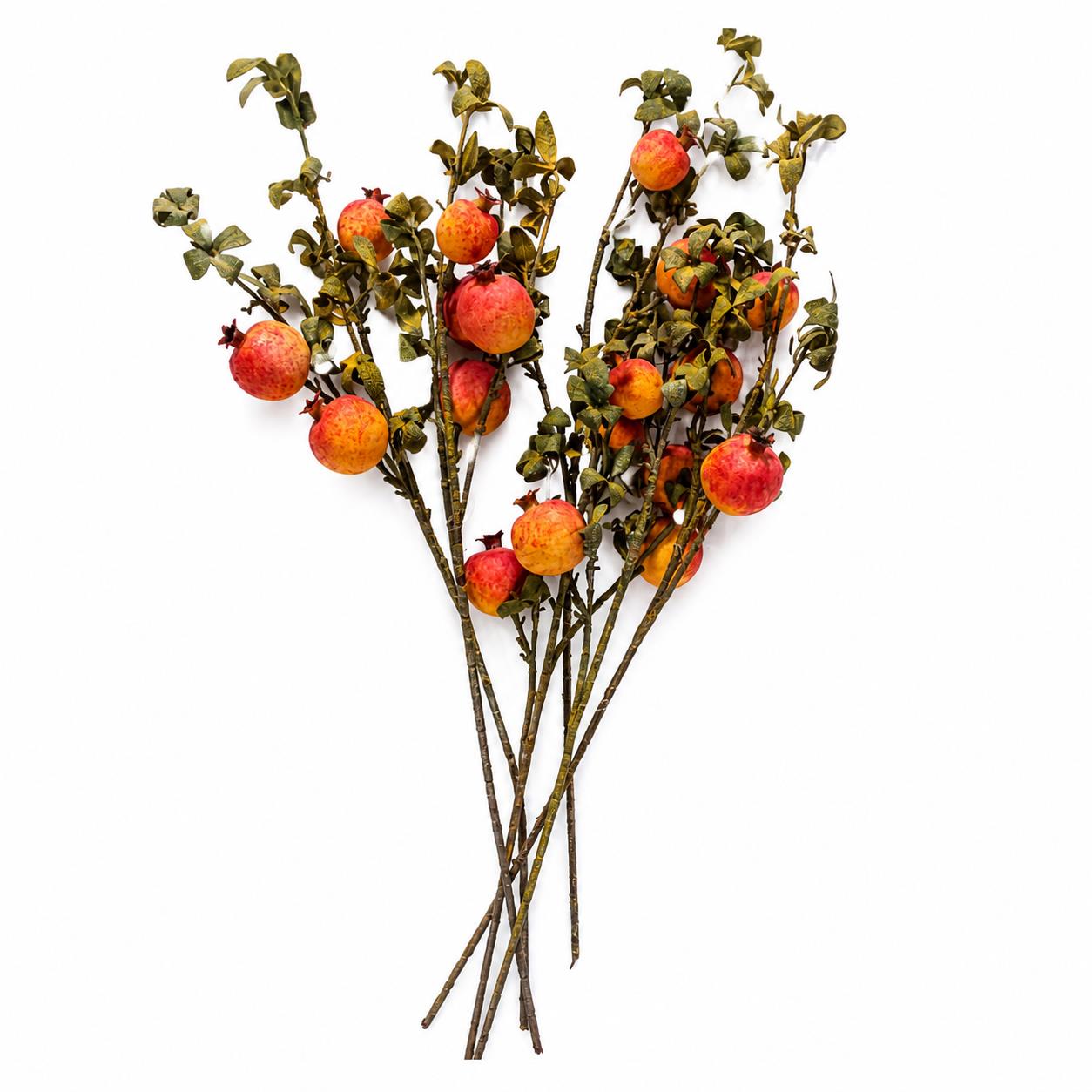 75cm Pomegranate Stem Artificial Yellow
