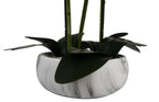 Artificial 60cm Orchid Pink Marble Effect Ceramic Planter