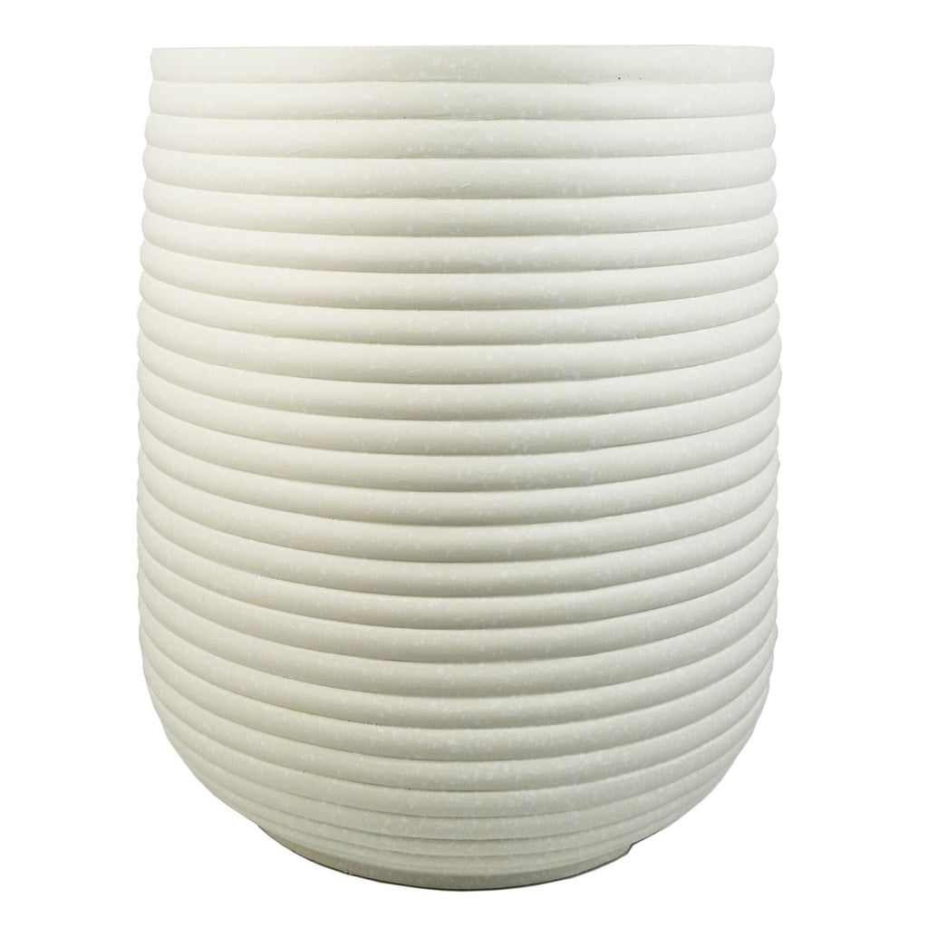 46cm x 40cm Mikos Extra Large Ridged Composite Planter Stone Colour