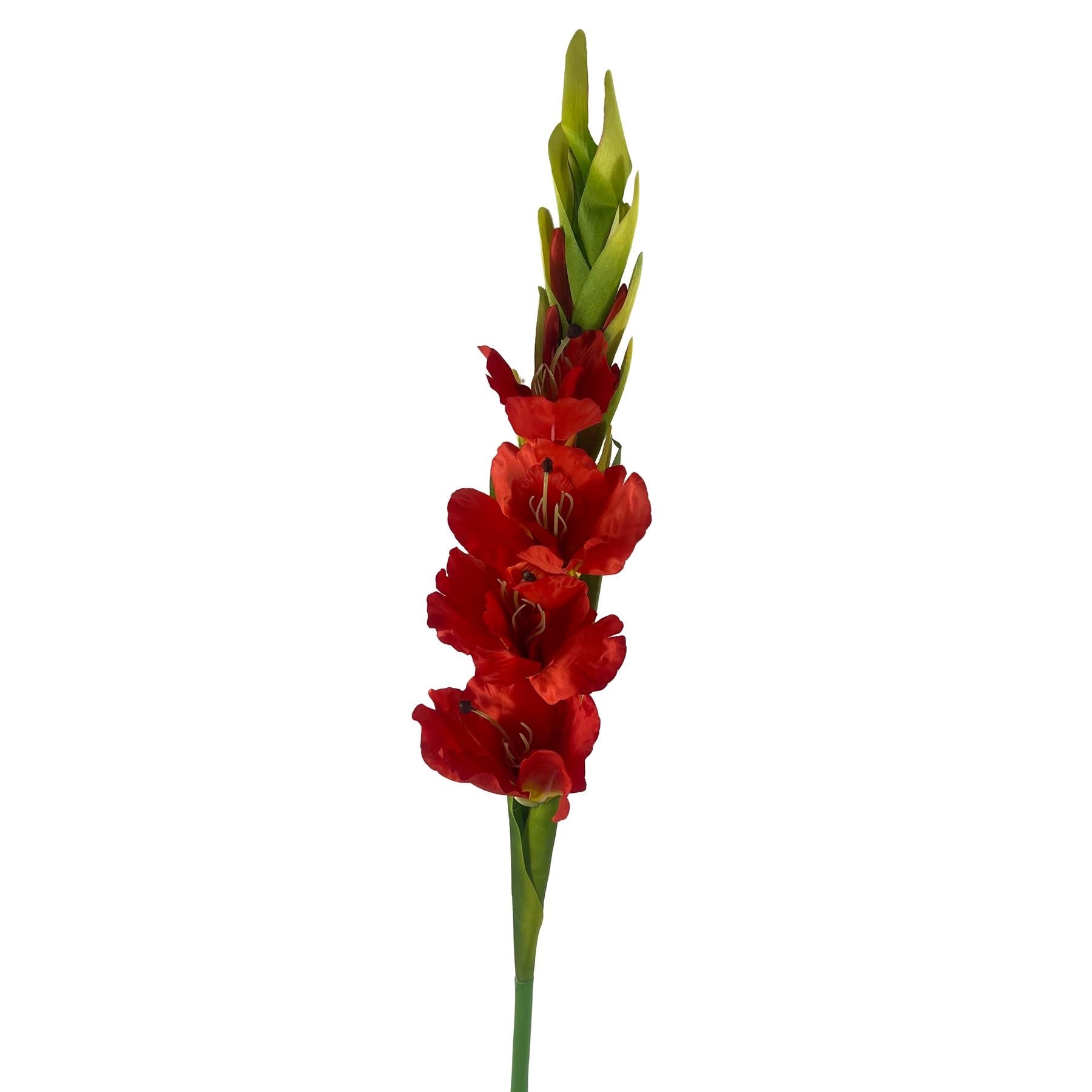 115cm Artificial Orange Gladioli Stem