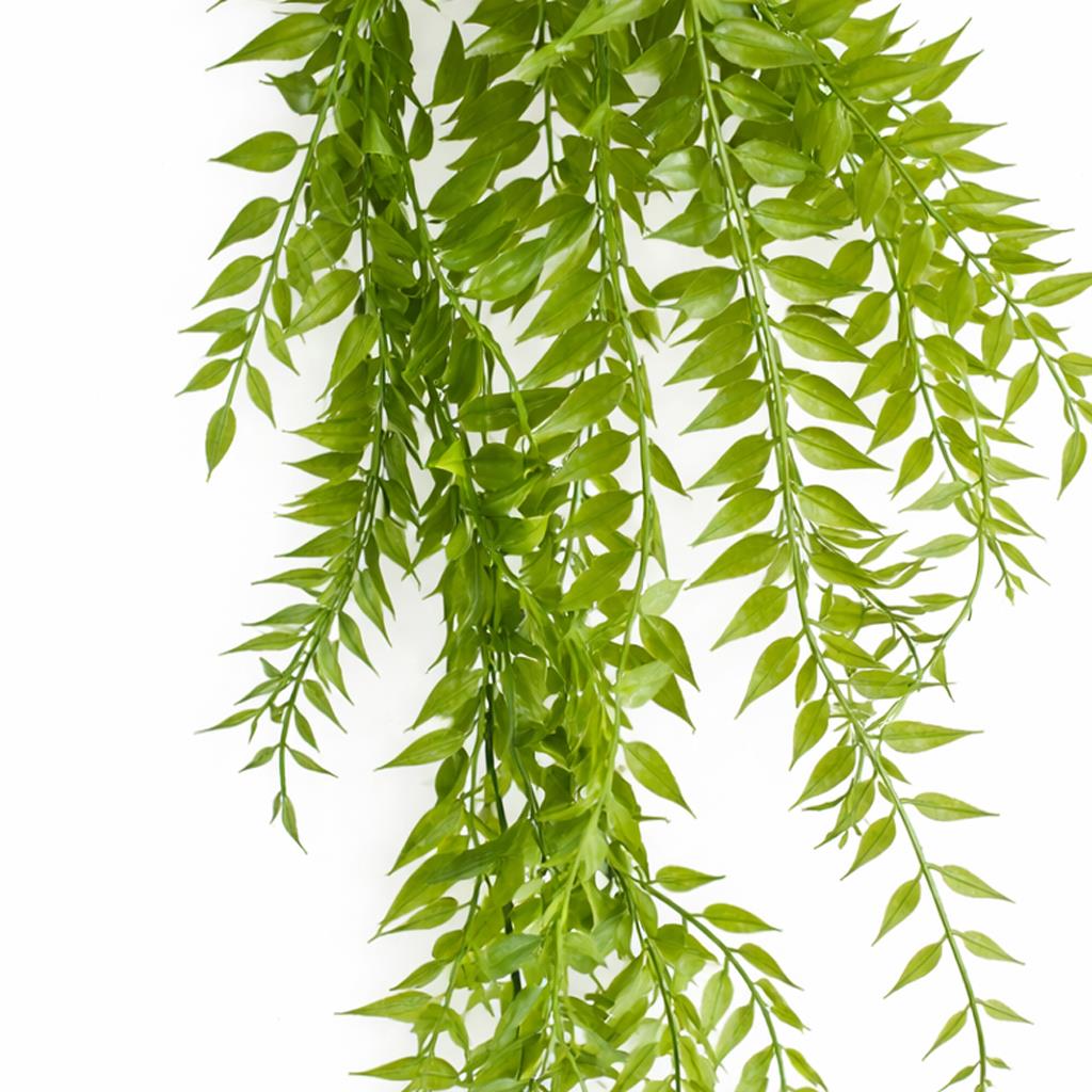 100cm Artificial Trailing Green Leaf Hanging Fern Plant Wired Stems