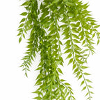 100cm Artificial Trailing Green Leaf Hanging Fern Plant Wired Stems