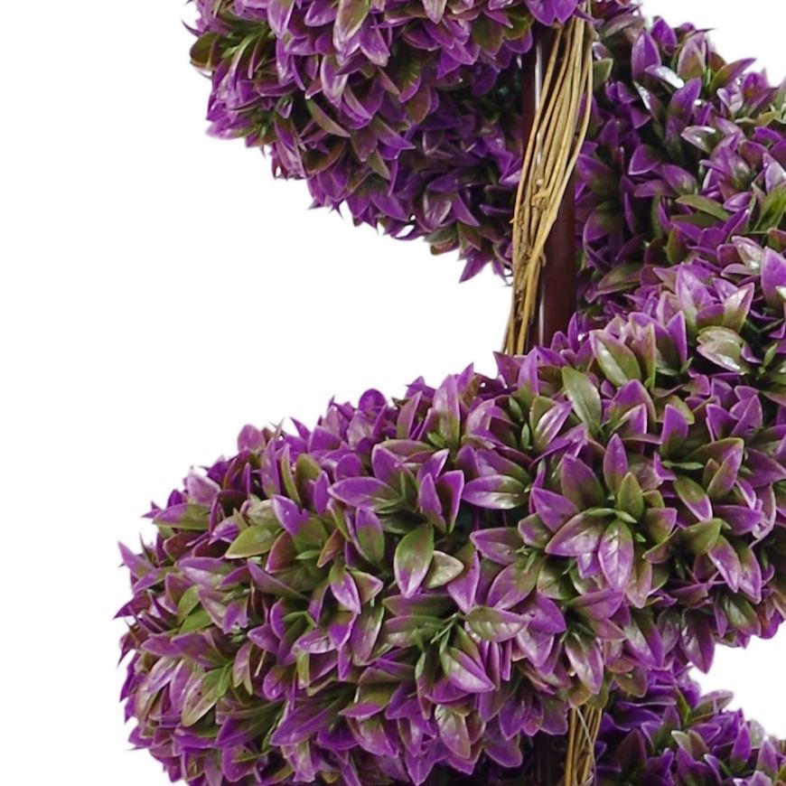90cm Artificial Purple Large Leaf Spiral with Decorative Planter