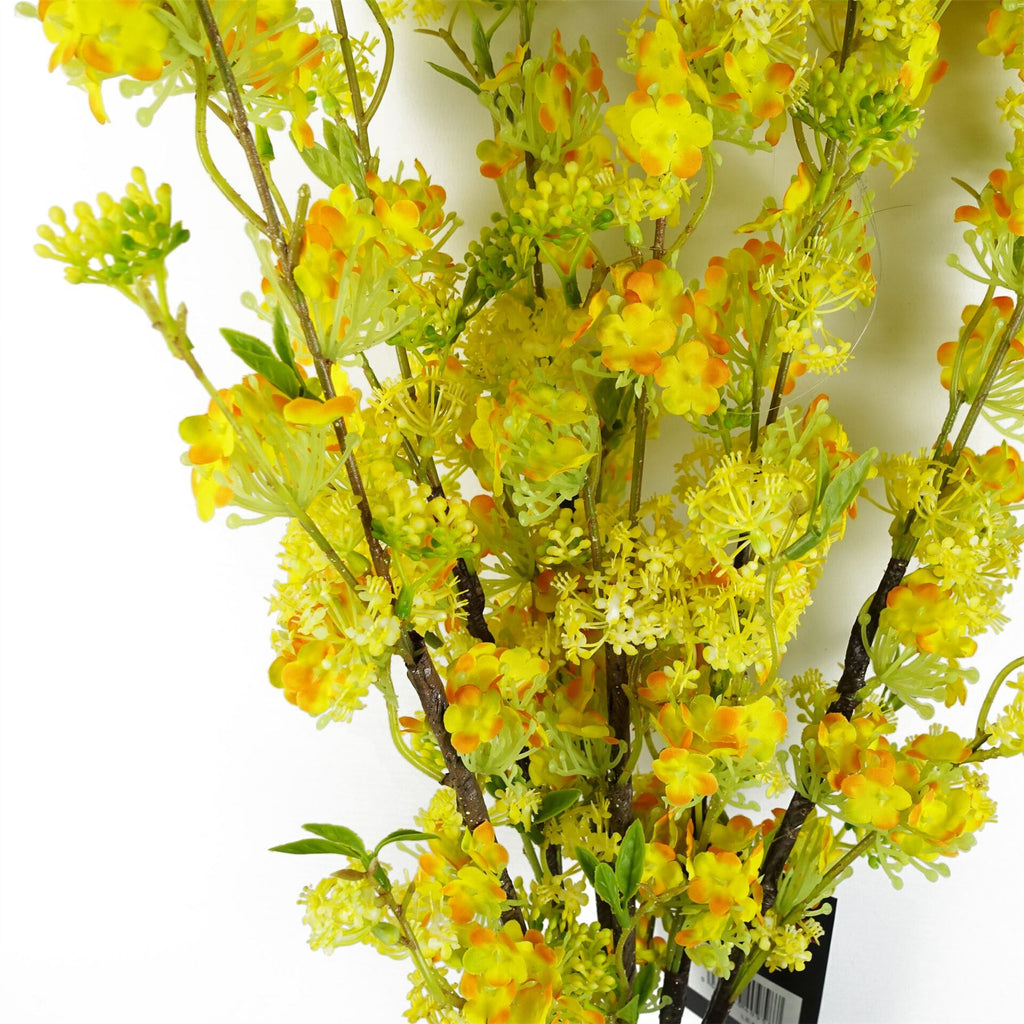 100cm Artificial Yellow Blossom Spray Stem