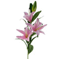 100cm Artificial Large Pink Lily Stem 3 Flowers