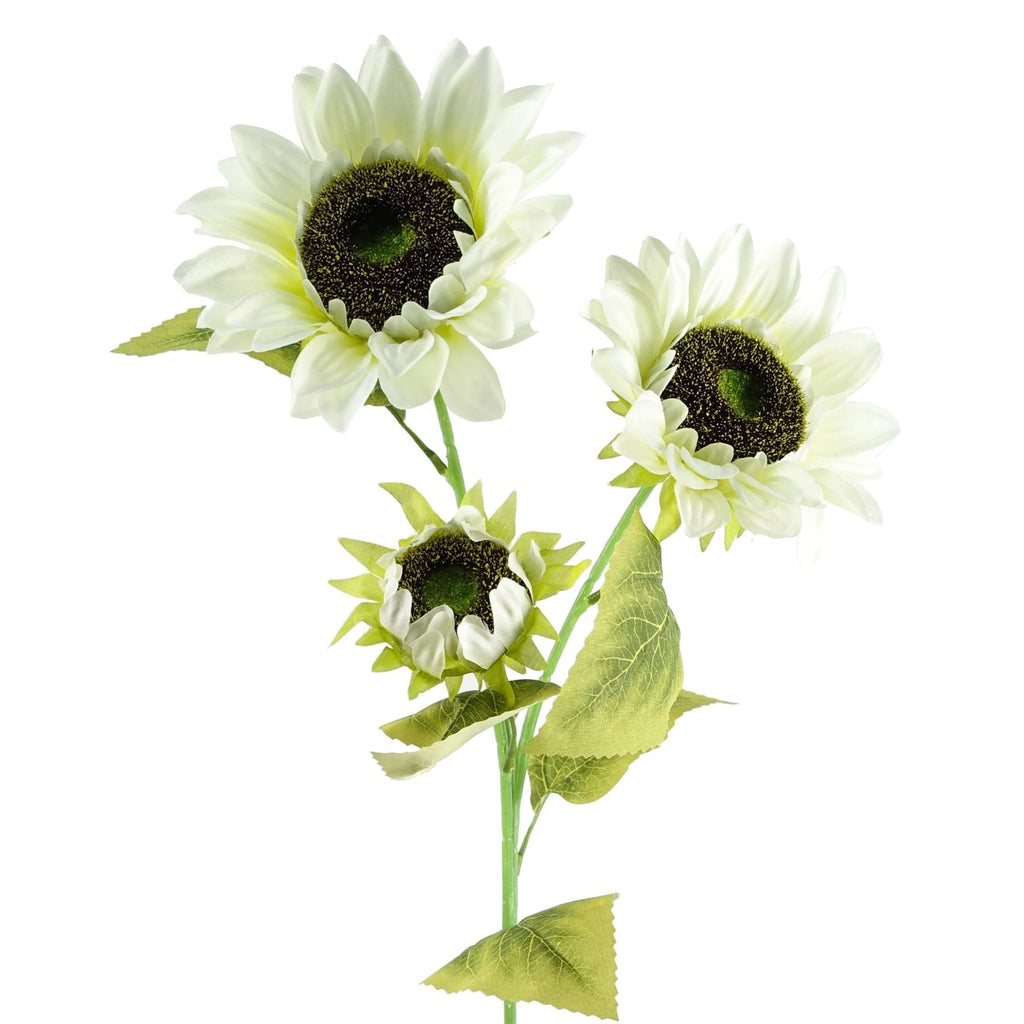 88cm White Artificial Sunflower 3 heads