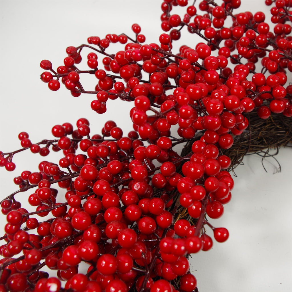 Artificial 60cm Large Luxury Christmas Red Berry Floristry Wreath