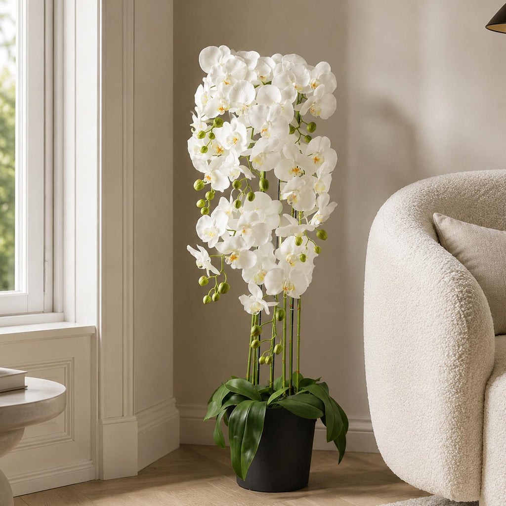 110cm Artificial White Orchid Plant Artifcial 41 REAL TOUCH flowers