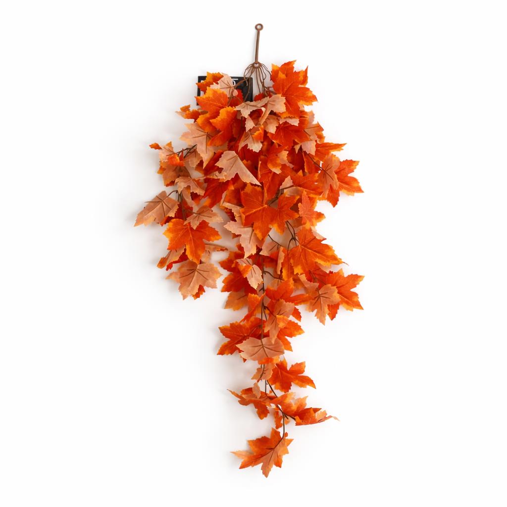 70cm Artificial Trailing Grape Ivy Plant Faux Hanging Foliage Orange
