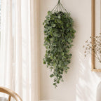 75cm Artificial Round Leaf Hanging Foliage Plant Soft Eucalyptus Green