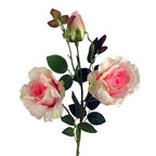 80cm Artificial Pink Rose Stem 3 flowers