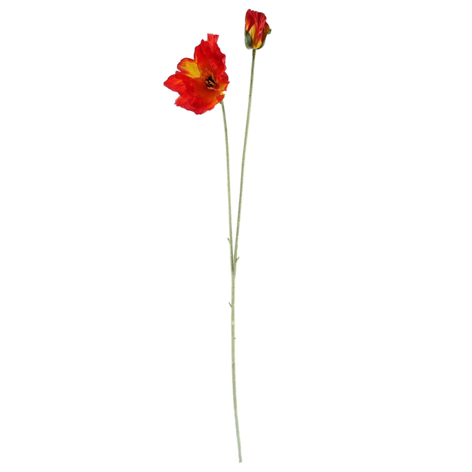 100cm Artificial Poppy Stem 2 Flowers