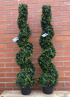 120cm Artificial Natural Boxwood Spiral Topiary