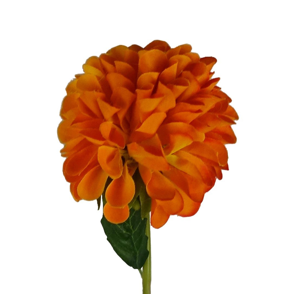 75cm Artificial Dahlia PomPom Flowers Orange