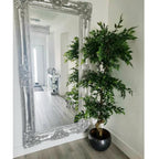 180cm Artificial Ficus Tree Triple Ball Topiary Copper Planter