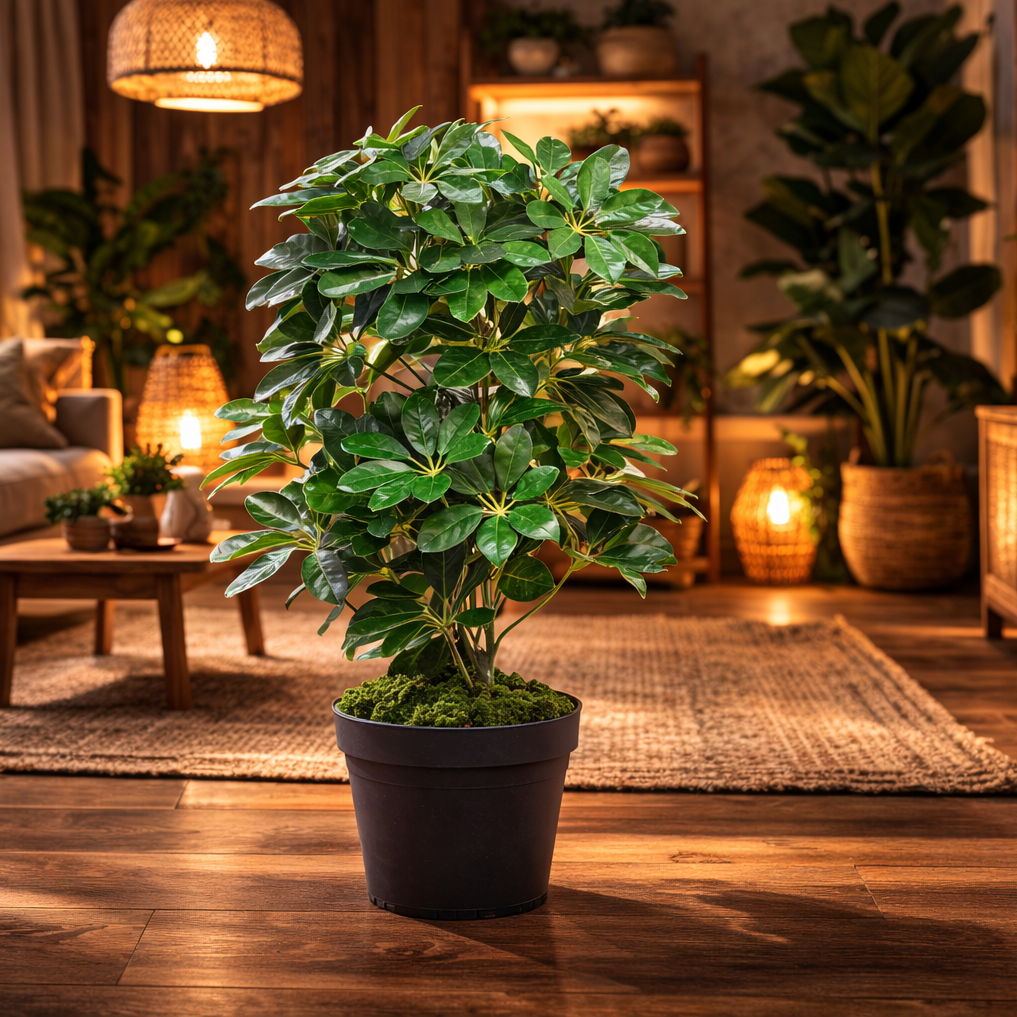55cm Dark Green Artificial Schefflera Arboricola
