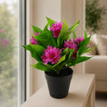 18cm Artificial Freesia Plant Dark Pink Flowering