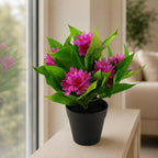18cm Artificial Freesia Plant Dark Pink Flowering