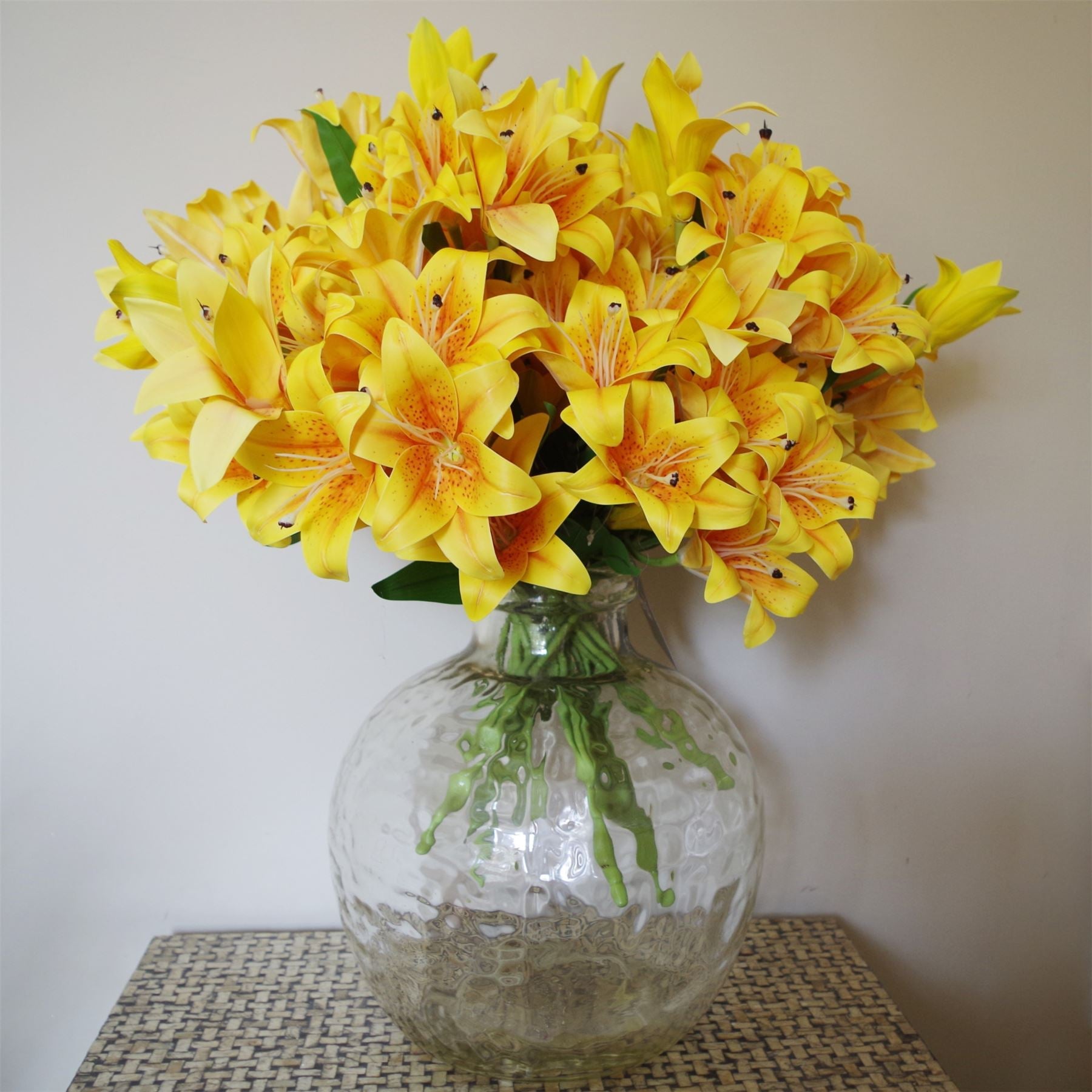 Artificial 60cm Lily Stem Yellow