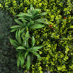 100cm Artificial Mixed Green Foliage Wall Panel Ferns Yellow Grass