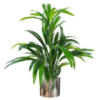Leaf Planter Plant Pot with Polished Silver Finish 20 x 18cm