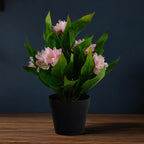 18cm Artificial Freesia Plant Light Pink Flowering