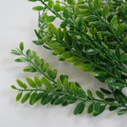 32cm Artificial Boxwood Style Foliage Spray Stem Faux Green Leaf Bush