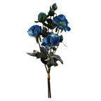80cm Artificial Blue Peony White Delphinium Eucalyptus Glass Vase