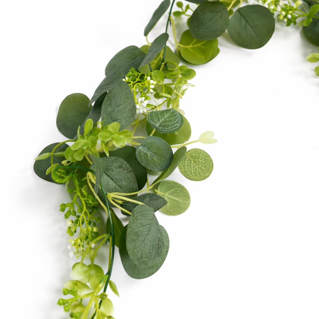 160cm Artificial Eucalyptus Garland with Mixed Foliage