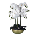 Artificial 60cm Orchid White Gold Ceramic Planter