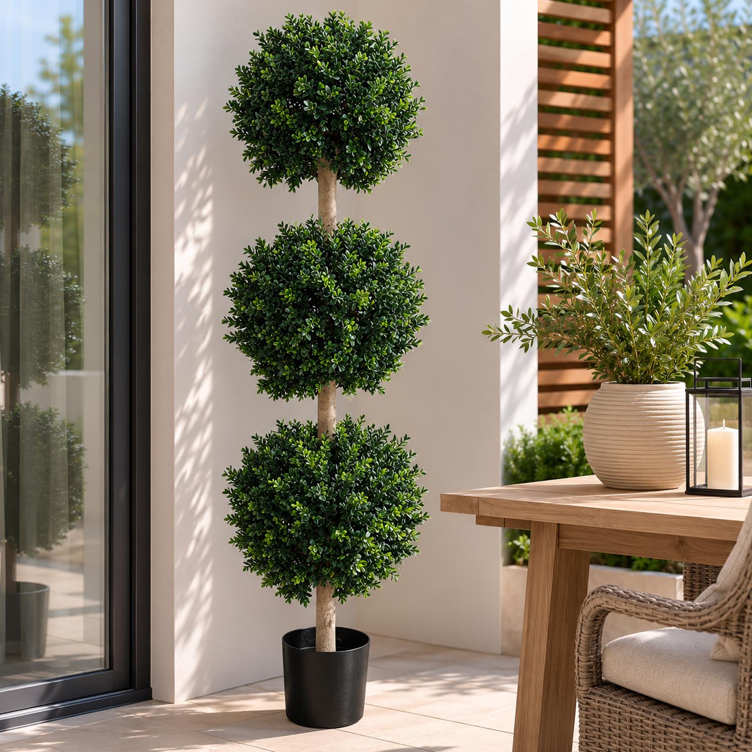 150cm UV Protected Triple Ball Topiary Tree Artificial